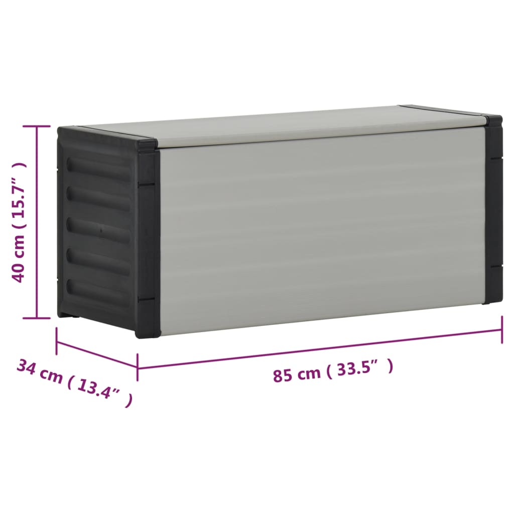 Contenitore per Rifiuti da Giardino Grigio 85x34x40 cm - homemem39