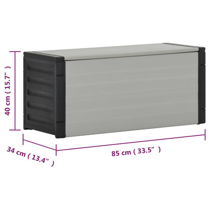 Contenitore per Rifiuti da Giardino Grigio 85x34x40 cm - homemem39