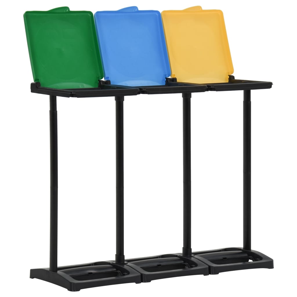 Supporti Sacchi Rifiuti con Coperchio 240-330 L Multicolori PP - homemem39