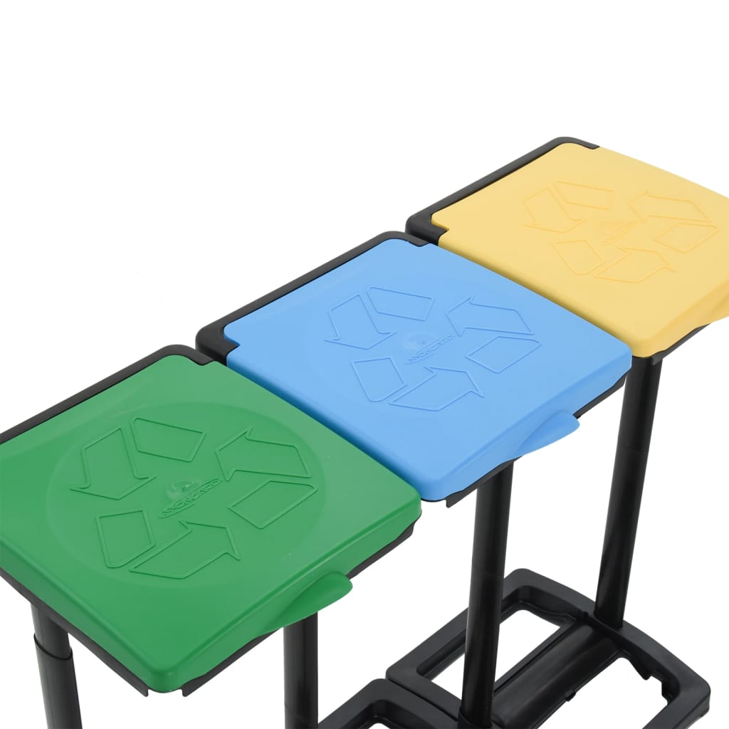 Supporti Sacchi Rifiuti con Coperchio 240-330 L Multicolori PP - homemem39