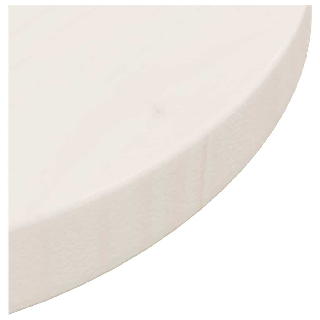 Piano Tavolo Bianco Ø30x2,5 cm in Legno Massello di Pino - homemem39
