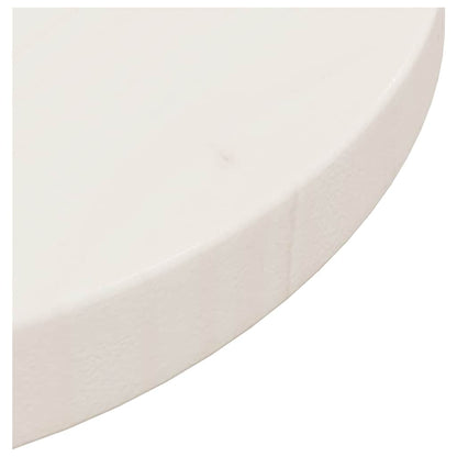 Piano Tavolo Bianco Ø30x2,5 cm in Legno Massello di Pino - homemem39