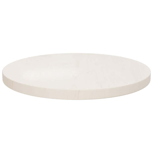 Piano Tavolo Bianco Ø40x2,5 cm in Legno Massello di Pino | homemem39
