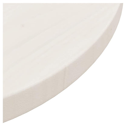 Piano Tavolo Bianco Ø40x2,5 cm in Legno Massello di Pino | homemem39