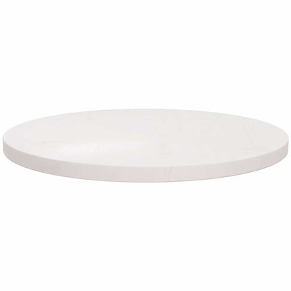Piano Tavolo Bianco Ø50x2,5 cm in Legno Massello di Pino | homemem39