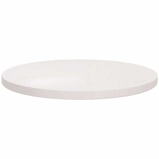 Piano Tavolo Bianco Ø60x2,5 cm in Legno Massello di Pino | homemem39