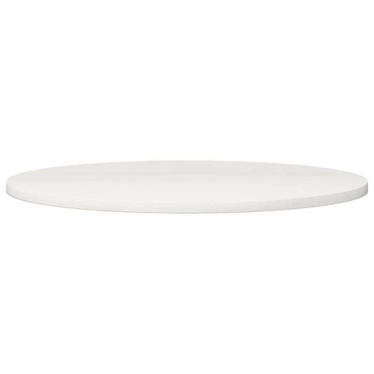 Piano Tavolo Bianco Ø80x2,5 cm in Legno Massello di Pino