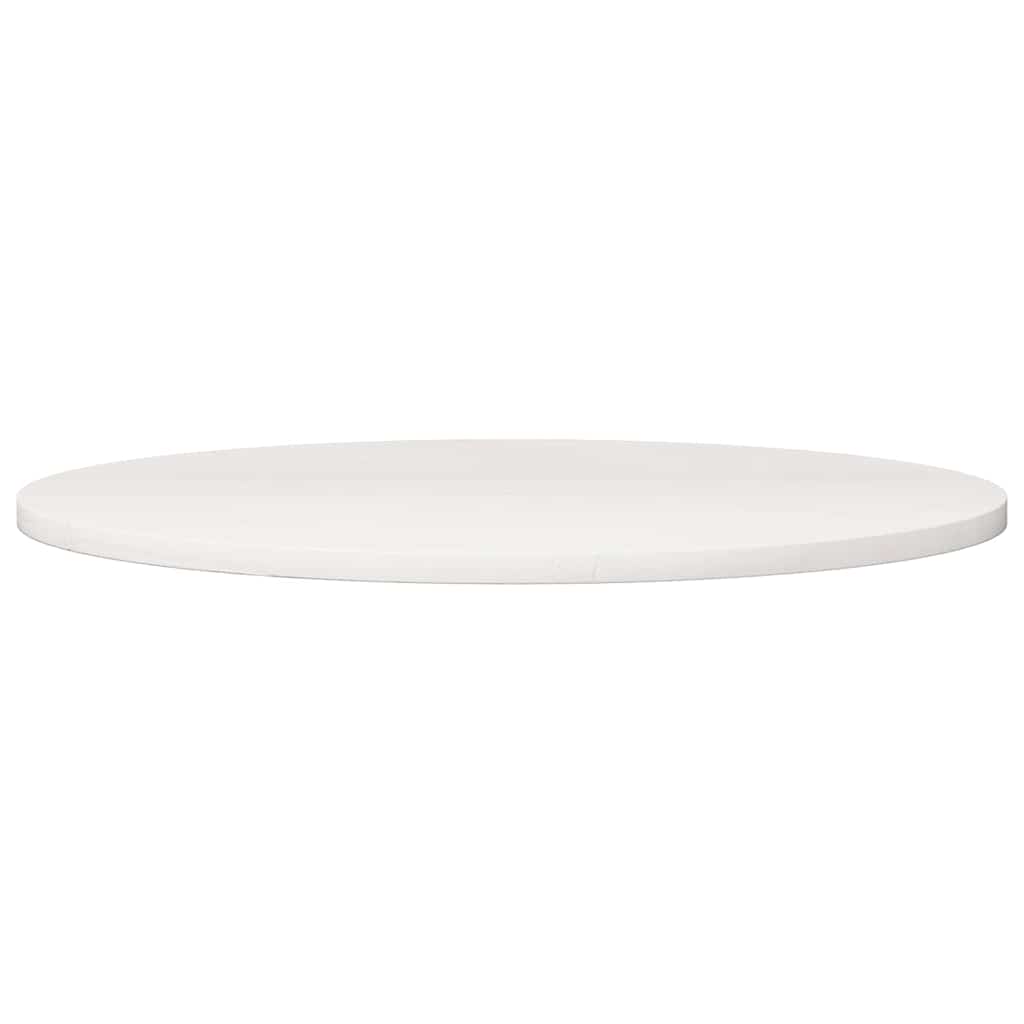 Piano Tavolo Bianco Ø90x2,5 cm in Legno Massello di Pino