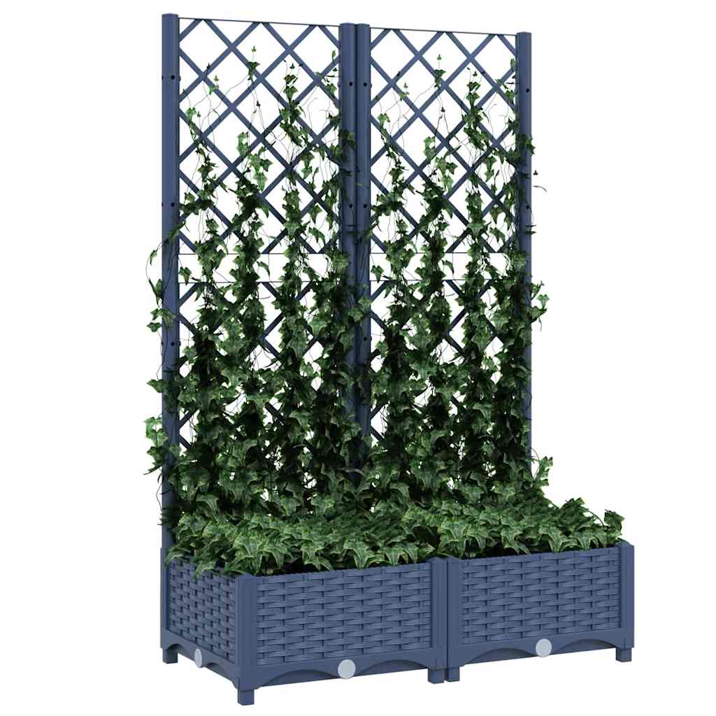 Fioriera da Giardino e Graticcio Grigio Blu 80x40x121,5 cm PP - homemem39