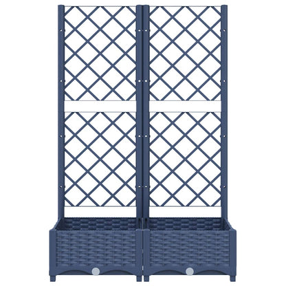 Fioriera da giardino con traliccio blu grigio 80x40x121,5 cm PP | homemem39