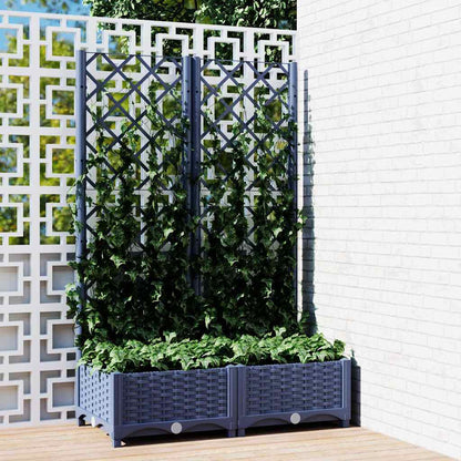 Fioriera da Giardino e Graticcio Grigio Blu 80x40x121,5 cm PP - homemem39