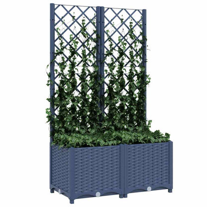 Fioriera da Giardino con Graticcio Grigio Blu 80x40x136 cm PP - homemem39