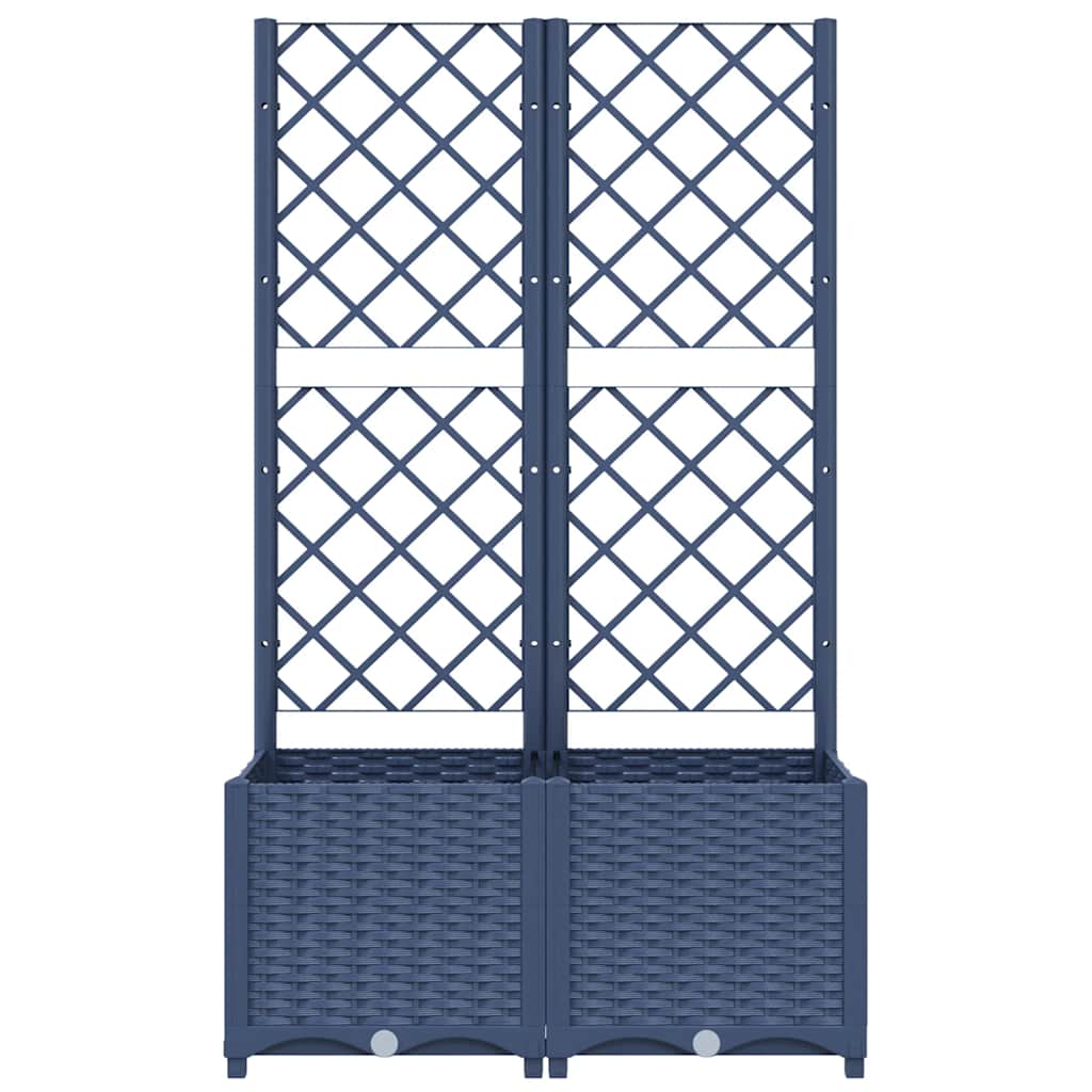 Fioriera da giardino con traliccio blu grigio 80x40x136 cm PP | homemem39