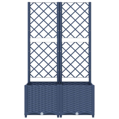 Fioriera da giardino con traliccio blu grigio 80x40x136 cm PP | homemem39