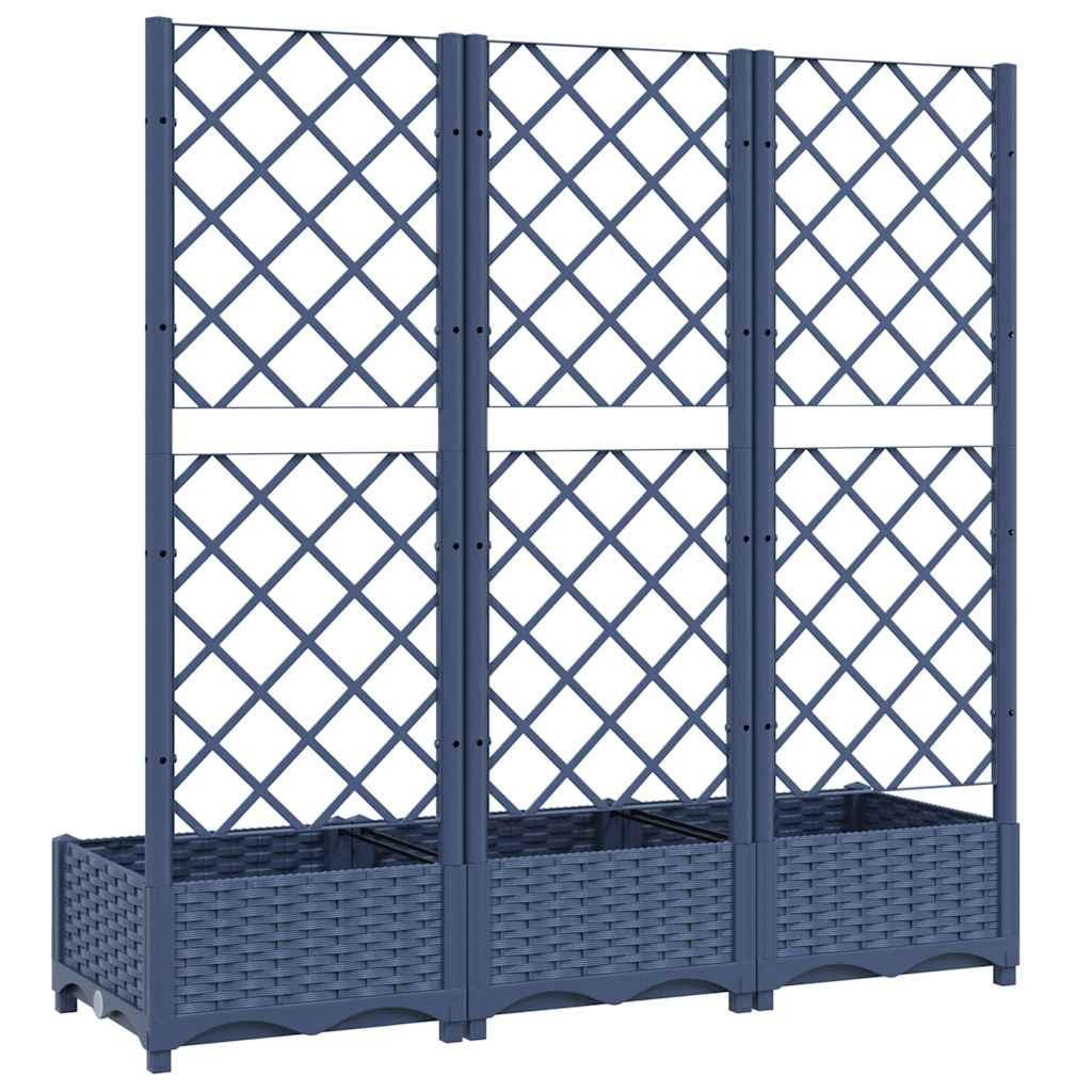 Fioriera da Giardino e Graticcio Grigio Blu 120x40x121,5 cm PP - homemem39