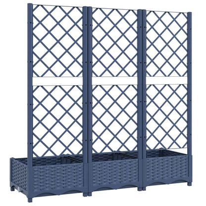 Fioriera da Giardino e Graticcio Grigio Blu 120x40x121,5 cm PP - homemem39