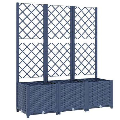 Fioriera da Giardino con Graticcio Grigio Blu 120x40x136 cm PP - homemem39