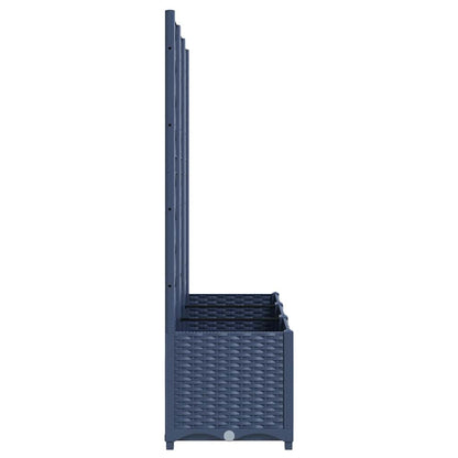 Fioriera da Giardino con Graticcio Grigio Blu 120x40x136 cm PP - homemem39