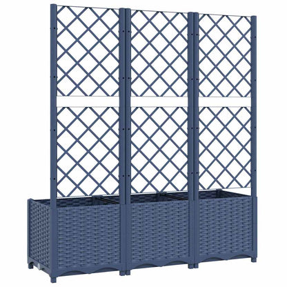 Fioriera da Giardino con Graticcio Grigio Blu 120x40x136 cm PP - homemem39