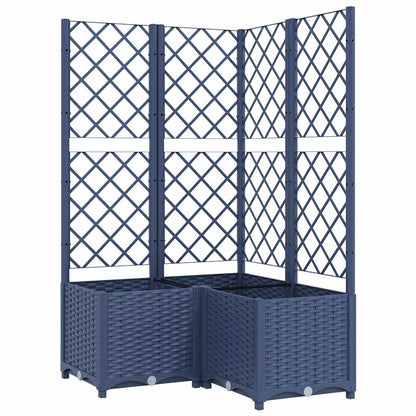 Fioriera da Giardino con Graticcio Grigio Blu 80x80x136 cm PP | homemem39