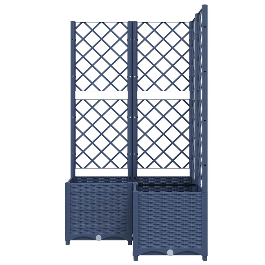 Fioriera da Giardino con Graticcio Grigio Blu 80x80x136 cm PP | homemem39