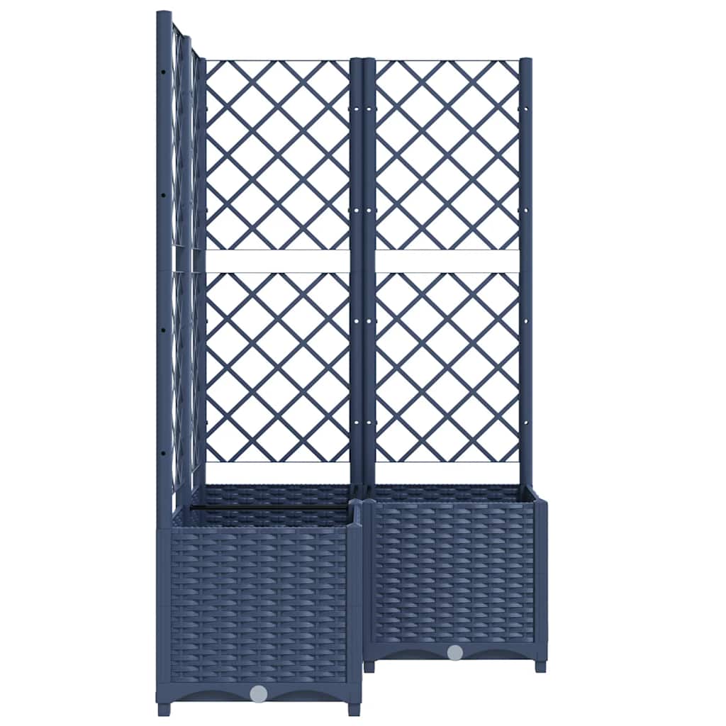 Fioriera da Giardino con Graticcio Grigio Blu 80x80x136 cm PP | homemem39