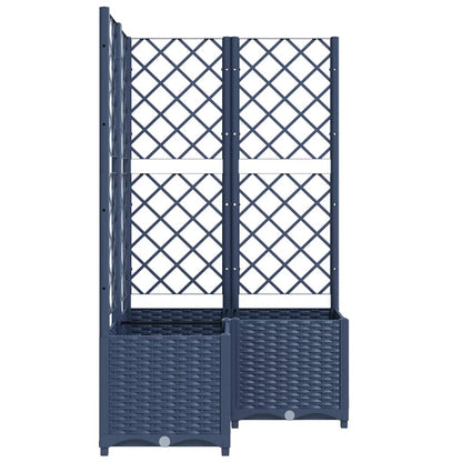 Fioriera da Giardino con Graticcio Grigio Blu 80x80x136 cm PP | homemem39