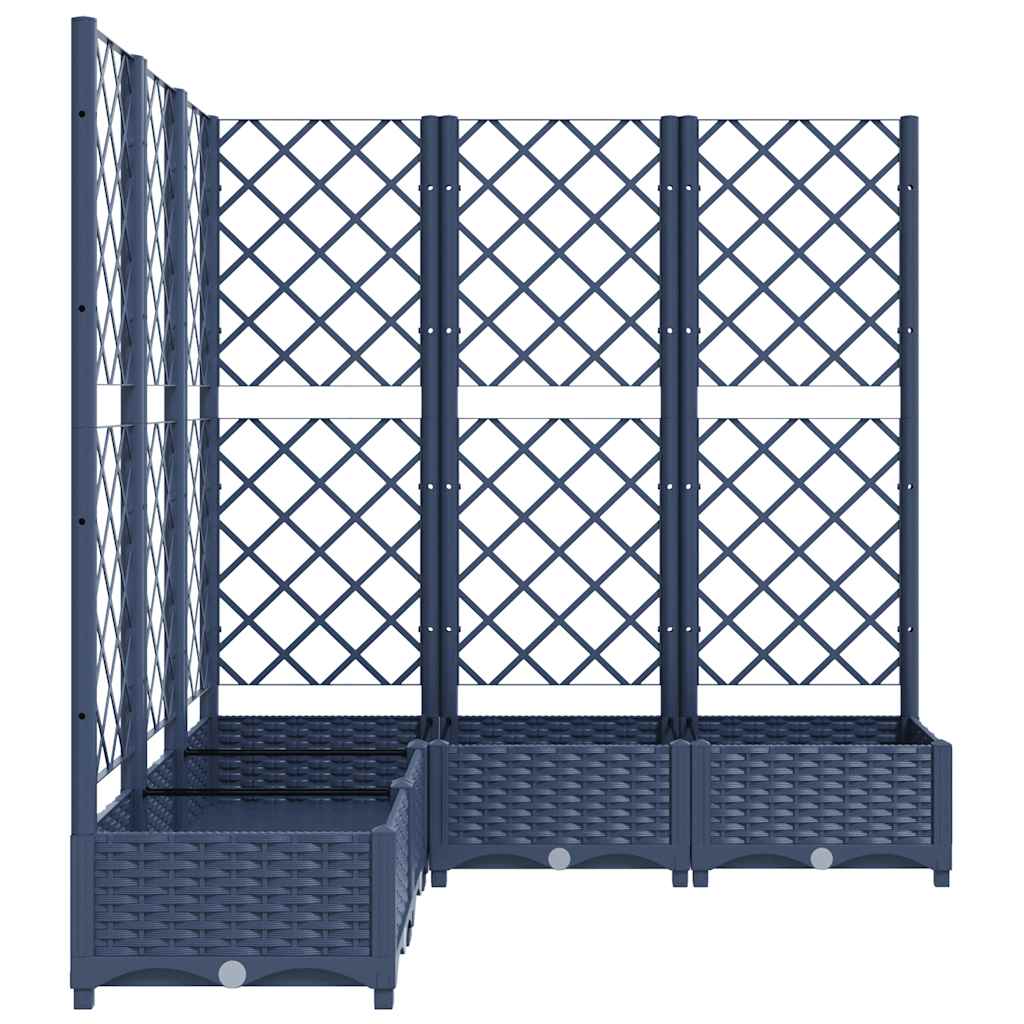 Fioriera Giardino e Graticcio Grigio Blu 120x120x121,5 cm PP - homemem39
