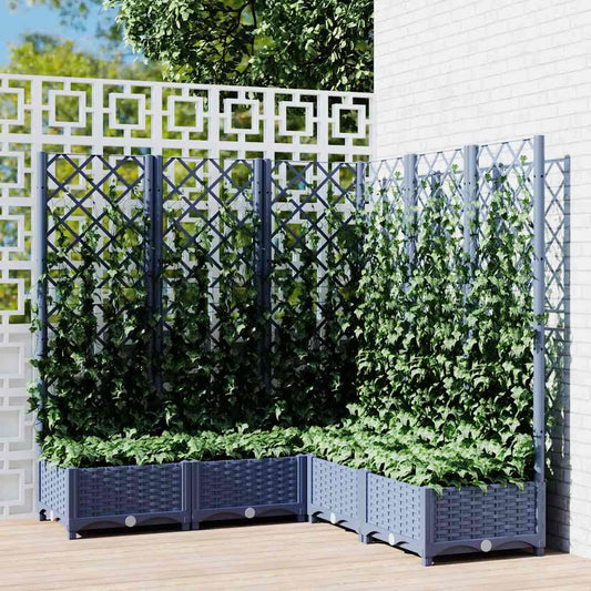 Fioriera Giardino e Graticcio Grigio Blu 120x120x121,5 cm PP - homemem39