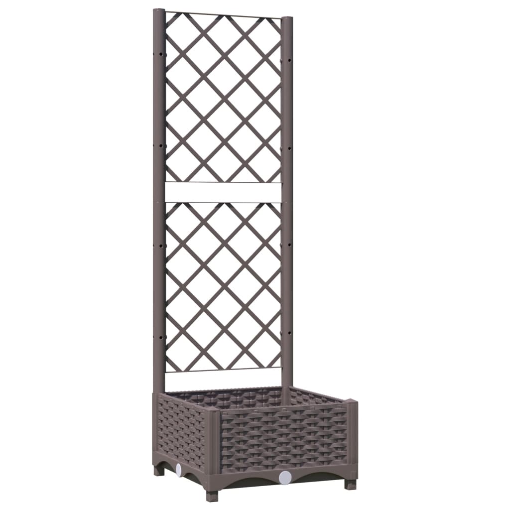 Fioriera da Giardino con Graticcio Marrone 40x40x121,5 cm in PP | homemem39