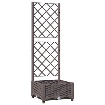 Fioriera da Giardino con Graticcio Marrone 40x40x121,5 cm in PP | homemem39