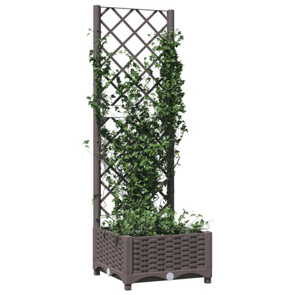 Fioriera da Giardino con Graticcio Marrone 40x40x121,5 cm in PP | homemem39