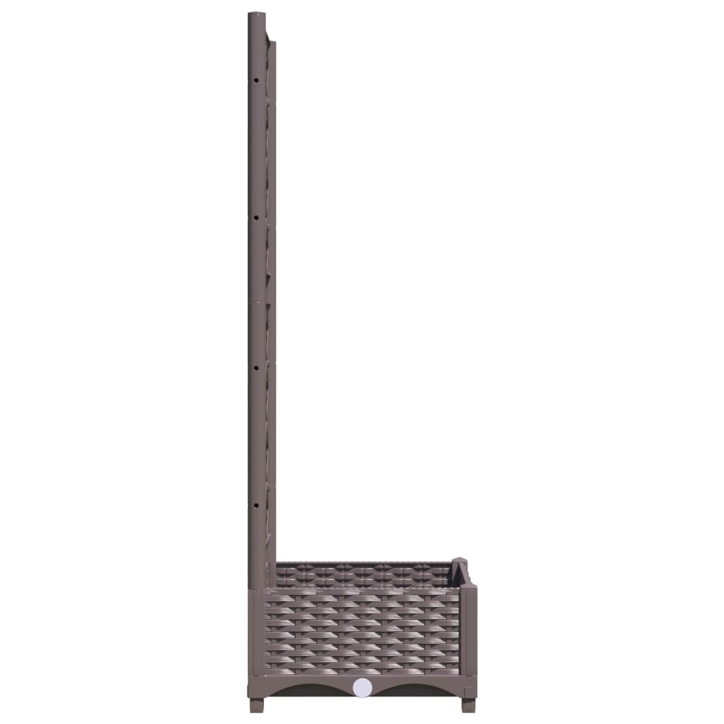 Fioriera da Giardino con Graticcio Marrone 40x40x121,5 cm in PP | homemem39