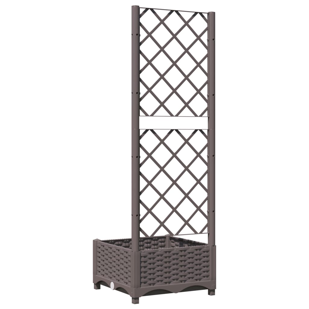 Fioriera da Giardino con Graticcio Marrone 40x40x121,5 cm in PP | homemem39