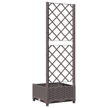Fioriera da Giardino con Graticcio Marrone 40x40x121,5 cm in PP | homemem39