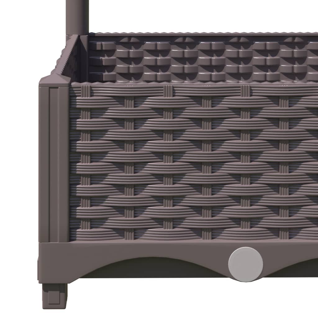 Fioriera da Giardino con Graticcio Marrone 40x40x121,5 cm in PP | homemem39