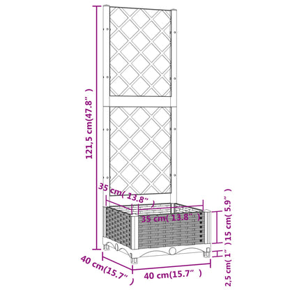 Fioriera da Giardino con Graticcio Marrone 40x40x121,5 cm in PP | homemem39
