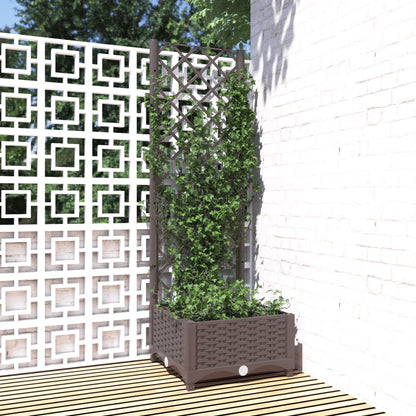 Fioriera da Giardino con Graticcio Marrone 40x40x121,5 cm in PP | homemem39
