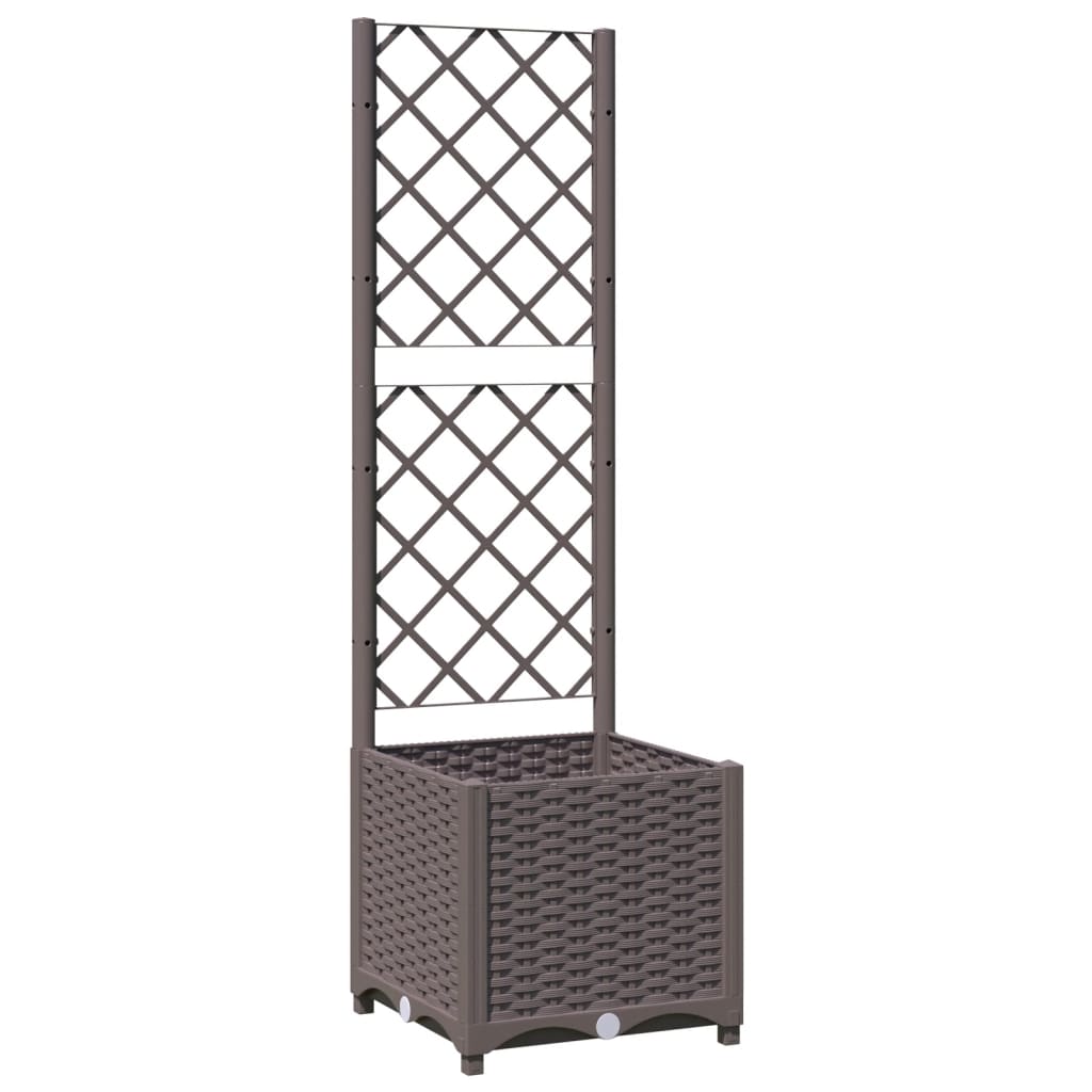 Fioriera da Giardino con Graticcio Marrone 40x40x136 cm in PP | homemem39