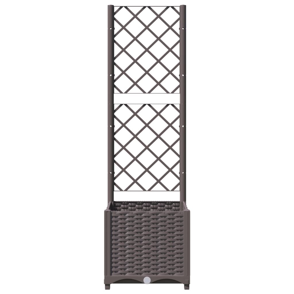 Fioriera da Giardino con Graticcio Marrone 40x40x136 cm in PP | homemem39
