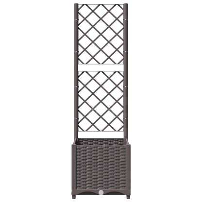 Fioriera da Giardino con Graticcio Marrone 40x40x136 cm in PP | homemem39