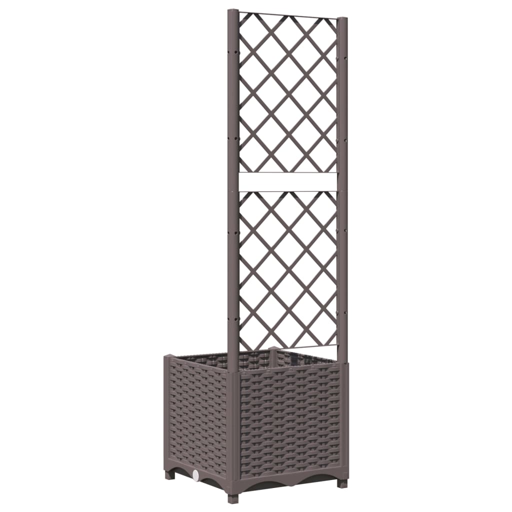 Fioriera da Giardino con Graticcio Marrone 40x40x136 cm in PP | homemem39