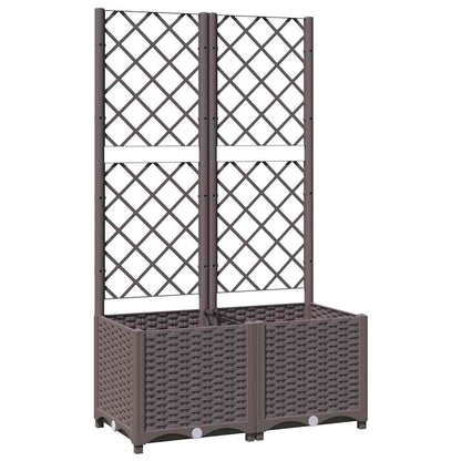 Fioriera da Giardino con Graticcio Marrone 80x40x136 cm in PP | homemem39