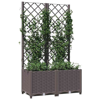 Fioriera da Giardino con Graticcio Marrone 80x40x136 cm in PP | homemem39