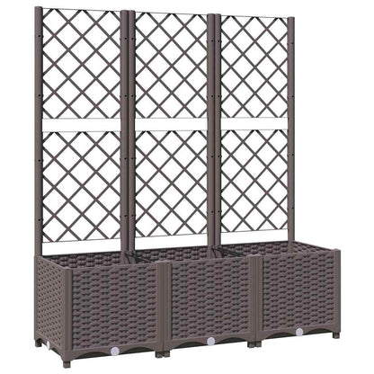 Fioriera da giardino con traliccio marrone 120x40x136 cm PP - homemem39