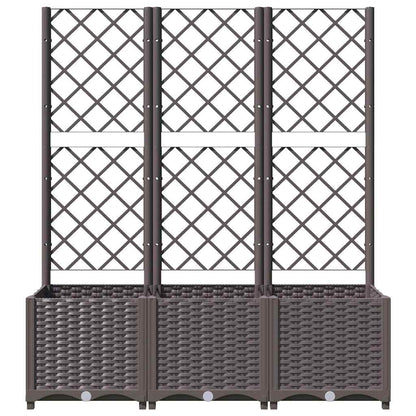 Fioriera da giardino con traliccio marrone 120x40x136 cm PP - homemem39