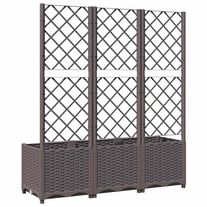 Fioriera da giardino con traliccio marrone 120x40x136 cm PP - homemem39
