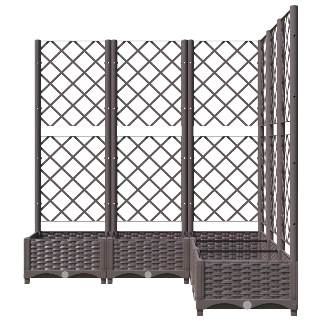 Fioriera da Giardino e Graticcio Marrone 120x120x121,5 cm in PP | homemem39