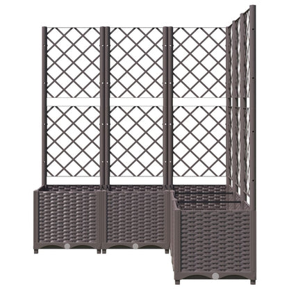 Fioriera da Giardino con Graticcio Marrone 120x120x136 cm in PP | homemem39
