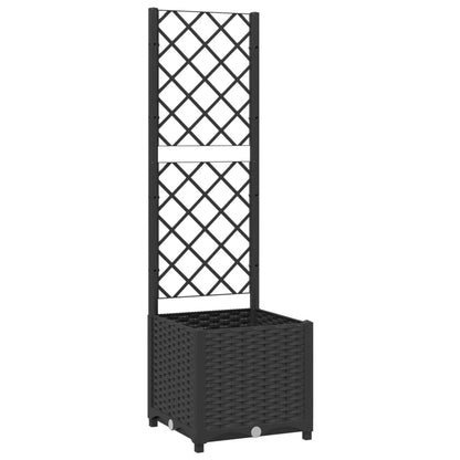 Fioriera da giardino con traliccio nera 40x40x136 cm PP - homemem39